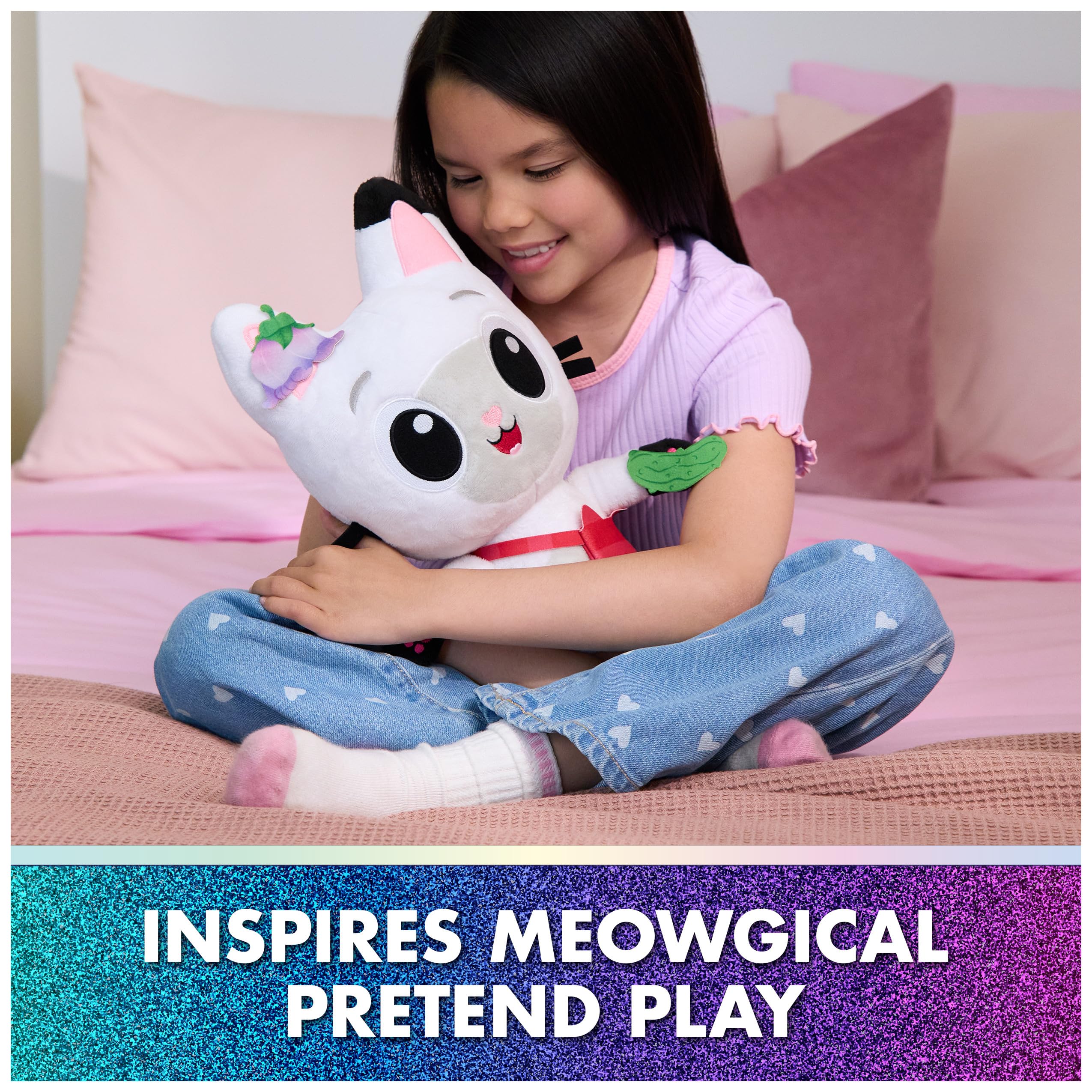 Gabby's Dollhouse: The Movie, Meow-Mazing - Peluche interattivo Pandy Paws, con 3 accessori e borsa rimovibile, giocattoli per bambini per ragazze e ragazzi dai 3 anni in su