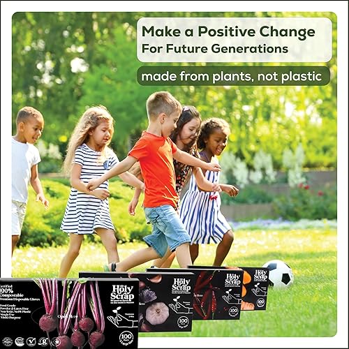 Miniatura 6 de HOLY SCRAP! 100% Certified Compostable Disposable Gloves SMLXL Powder & Latex Free, Food Grade, Cleaning & Germ Protection