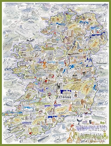 Miniatura 2 de Tim Bulmer - Rompecabezas cómico de 1000 piezas con mapa cómico de Irlanda y obras de arte irlandesas, rompecabezas cómico de 1000 piezas para