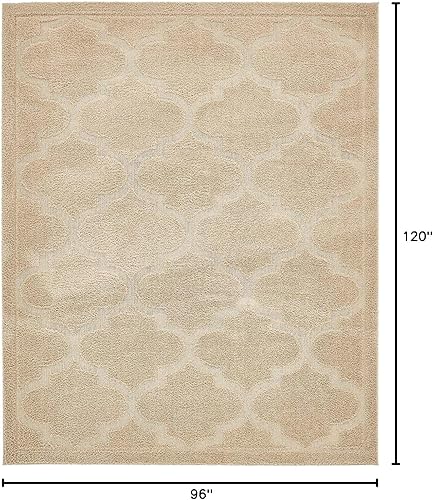 Miniatura 2 de Unique Loom Trellis Shag Collection - Alfombra de felpa geométrica moderna marroquí celosía beige (8 pies x 10 pies)