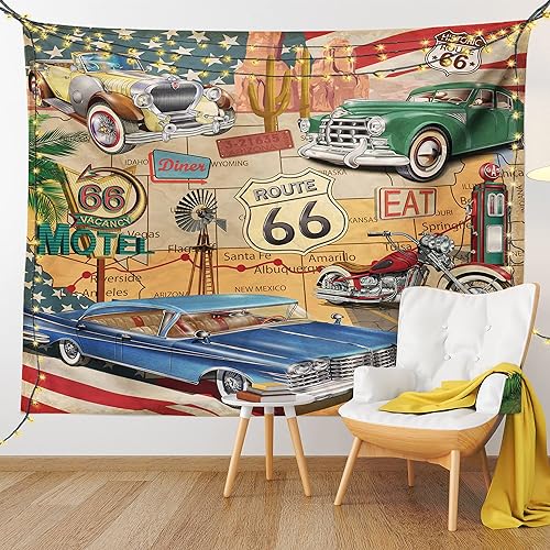 Miniatura 54 de Lunarable Tapiz de rapero, astronauta con un boombox retro para escuchar música en el espacio, impresión de audio de tira cómica, decoración de tela