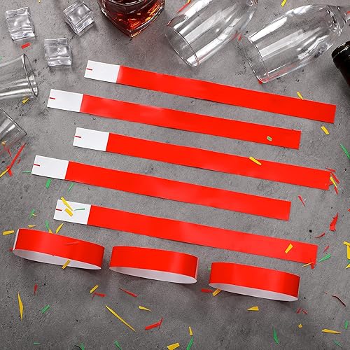 Miniatura 4 de Tudomro Paquete de 1200 pulseras de papel de plástico para eventos, fiestas de neón, pulseras de colores, impermeables, de identificación de