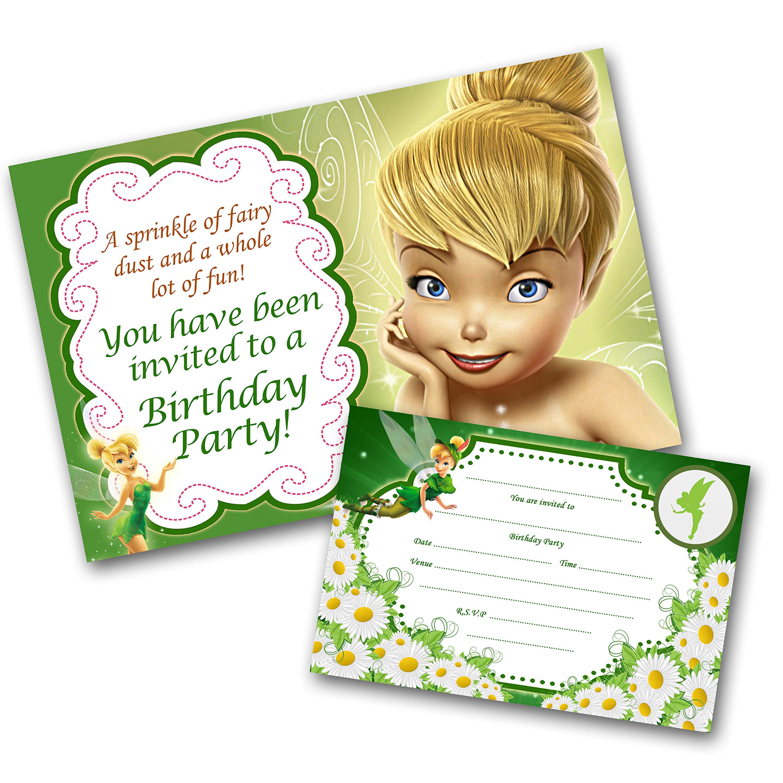 Tinkerbell Party Invitations Pack & Envelopes (WRITE ON) Click customize for prices