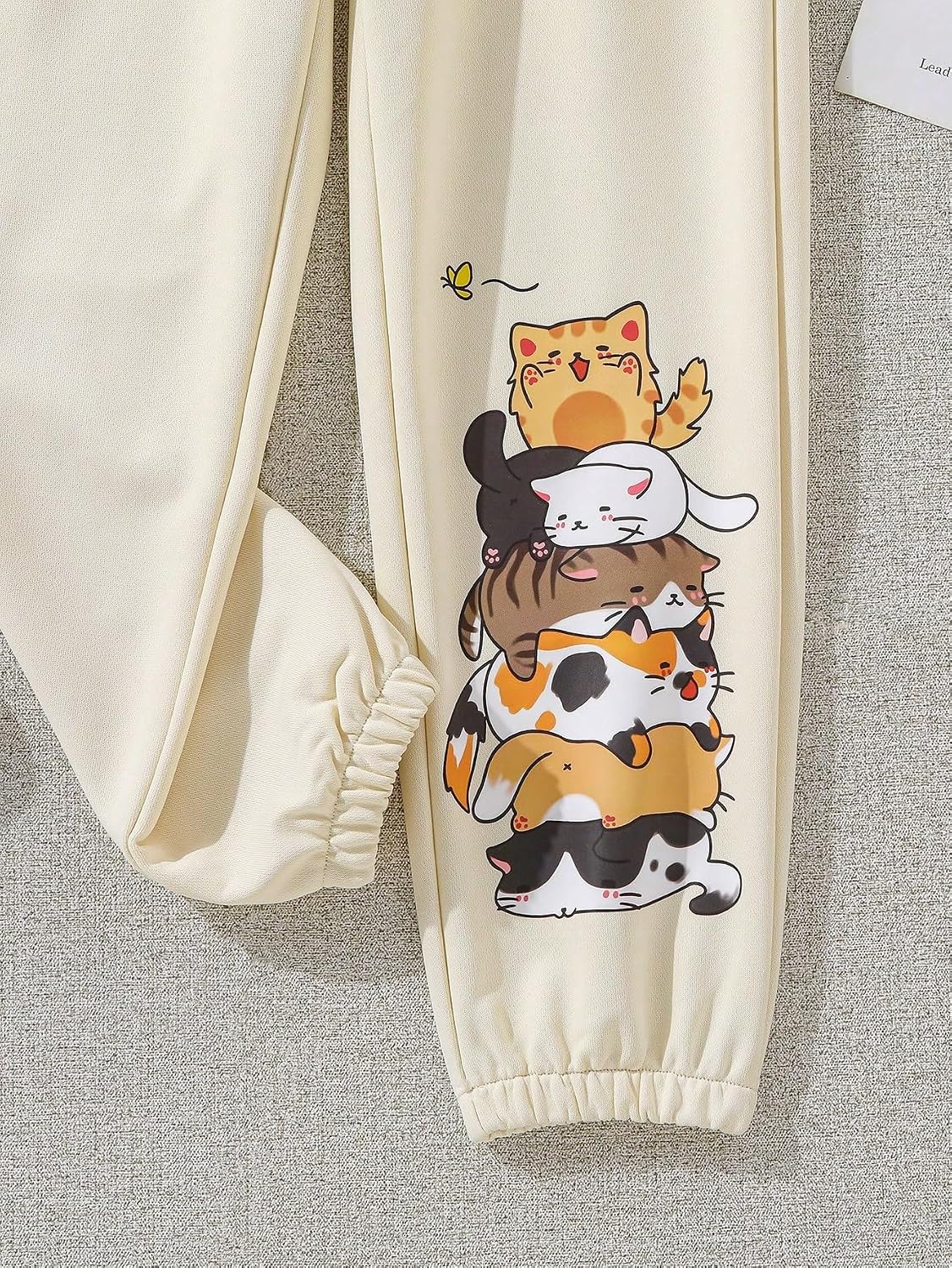 Floerns Girls Graphic Print Elastic Waist Sweatpants Casual Athletic Jogger Pants Sweatpants
