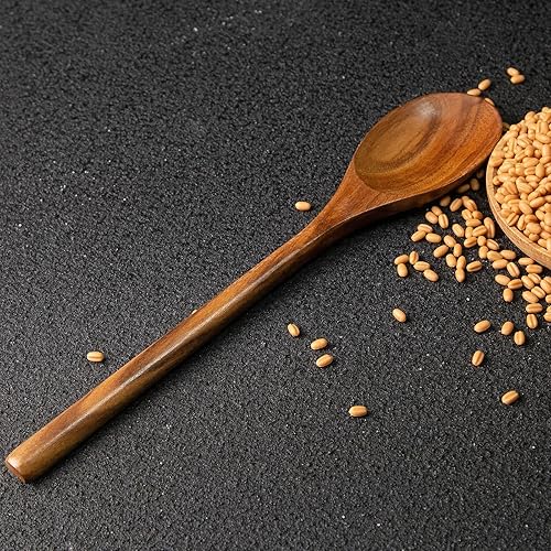 Miniatura 5 de HANSGO Cucharas de cocina de madera, cucharas grandes de madera para cocinar, servir y mezclar