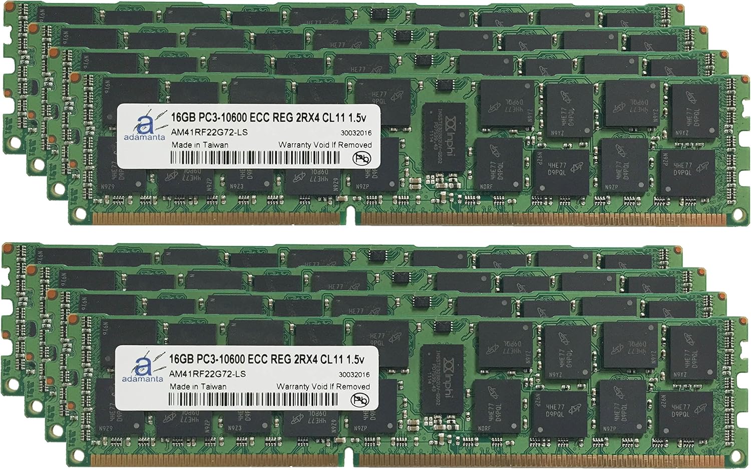 Adamanta 128GB (8x16GB) Server Memory Upgrade for Dell PowerEdge M710 DDR3 1333Mhz PC3-10600 ECC Registered 2Rx4 CL9 1.5v