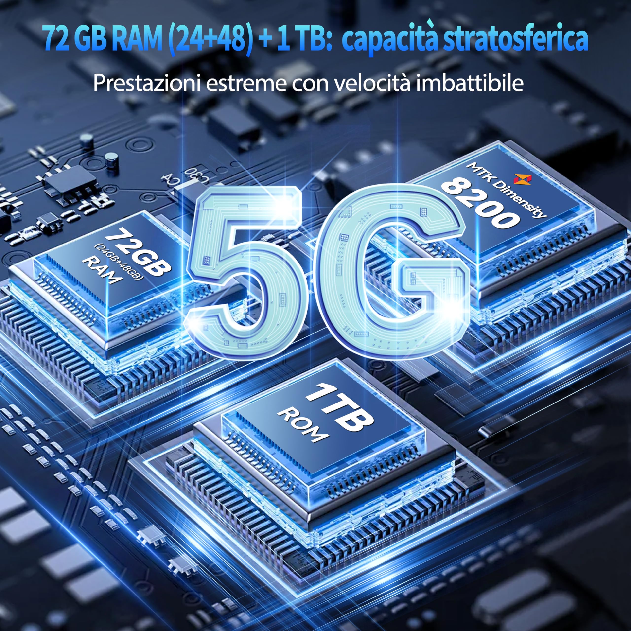 OUKITEL WP200 PRO 5G Rugged Smartphone Android 15-72GB RAM +1TB ROM, 6.7" FHD+ Amoled 120Hz, 108MP+32MP, 8800mAh, Cellulari e Smartphone Con Cuffie/Smartwatch Staccabili, NFC/Fingerprint/GPS, Nero