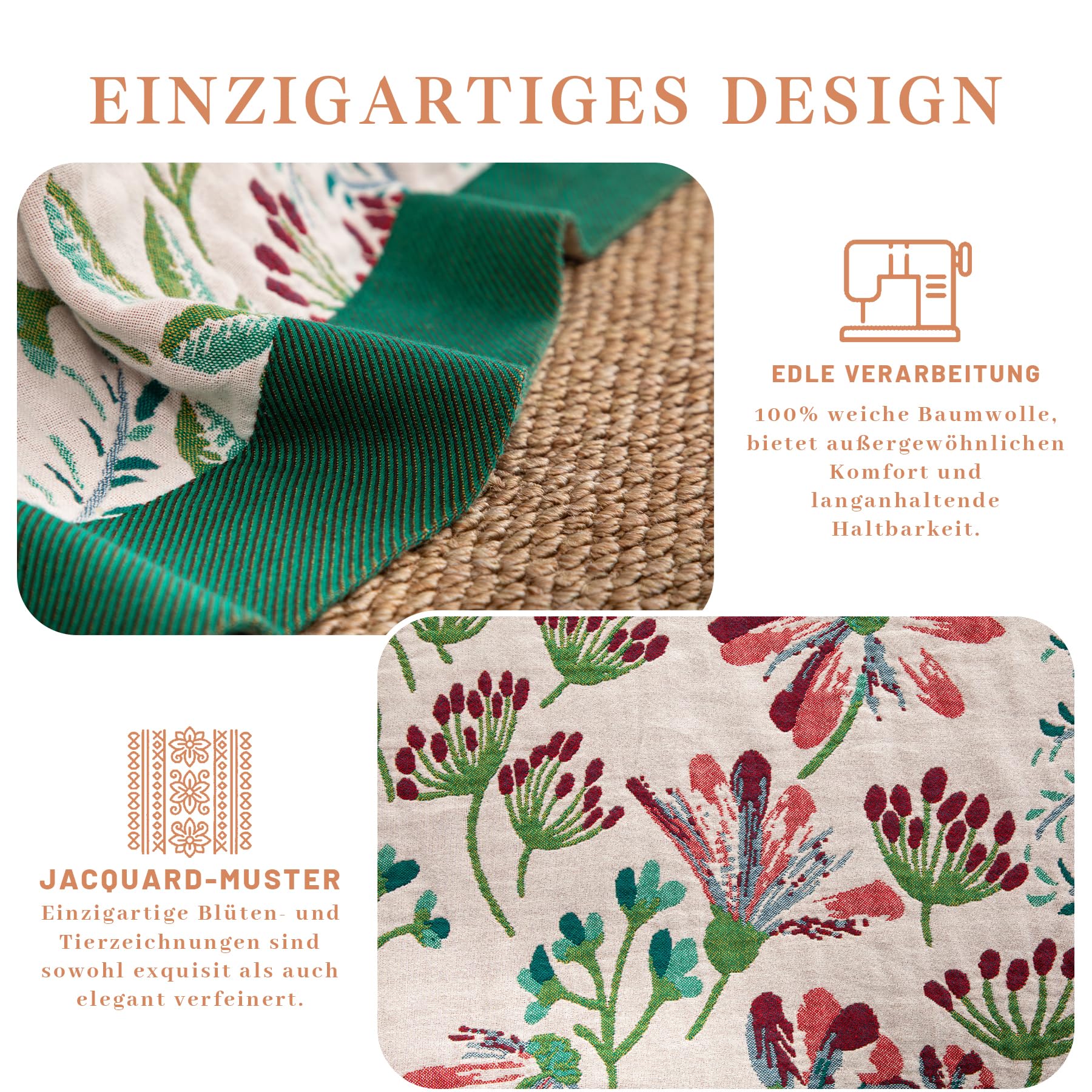 Premium Boho Tagesdecke 200x230cm, 100% Baumwolle Doppelseitige Musselin Decke, Kuschelige Sofadecke & Bettüberwurf, Atmungsaktiv für Wohnzimmer und Schlafzimmer