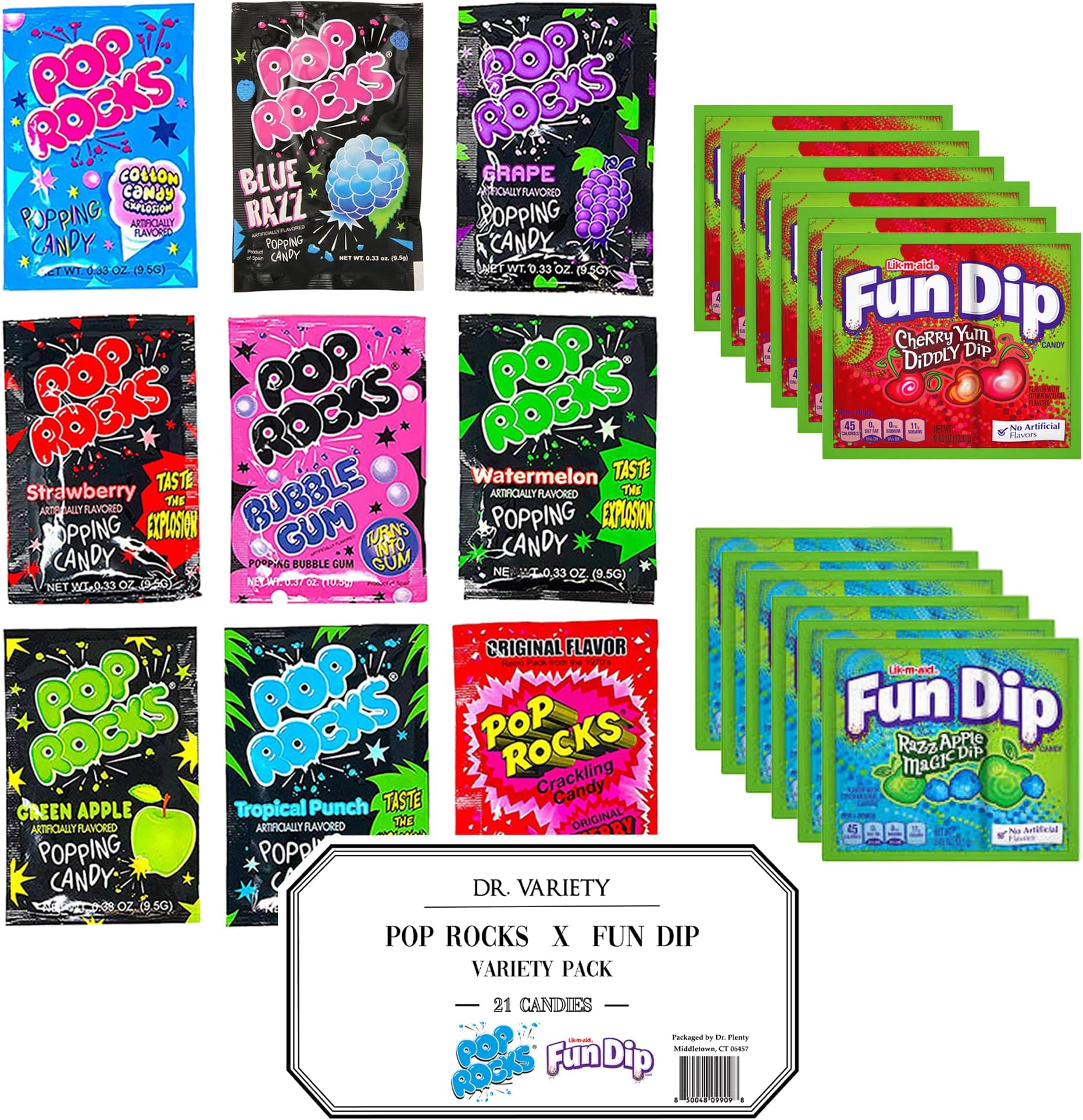Amazon.com : Fun Dip Pop Rocks Variety Pack (21 Count) - Includes 9 Pop ...