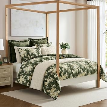 Wonderful Luxury Velvet Quilt Set with Elegant Floral Printed,Queen Quilt Set with Shams,Green Soft Cozy for Bedspread/Light Comforter,All-Season,Pet-Friendly,Fit for Adults Teens Kids Bedroom,94"x94"