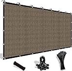 Shade&Beyond 90% Sun Shade Cloth with Grommets, 8' X 12' Pergola Shade Cover Canopy, Mesh Tarp Sun Screens for Patio, Outdoor, Garden, Backyard, Mocha