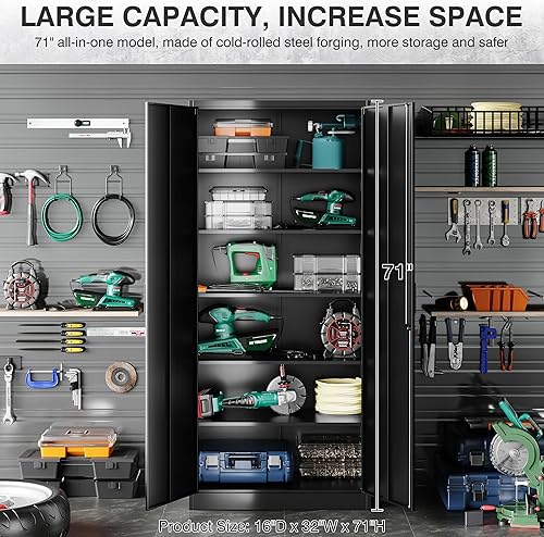 Miniatura 102 de SISESOL Armario de almacenamiento con puertas y estantes de vidrio, armario de despensa de cocina independiente para el hogar, oficina, baño Negro