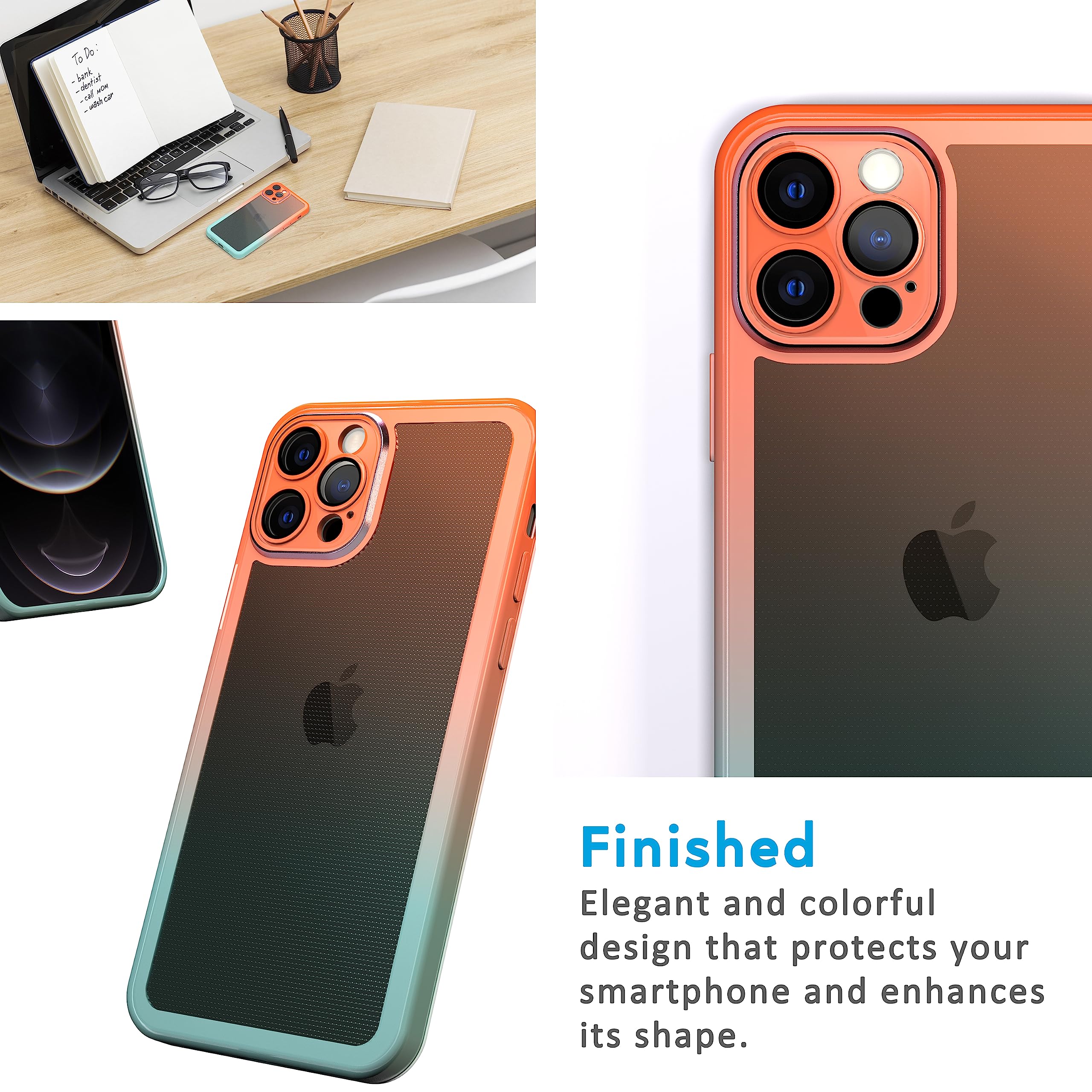 N NEWTOP Cover Moda 02 TPU Compatibile per iPhone 15 Pro, Colorata Sfumata Trasparente Opaca Morbida Flessibile Custodia con Protezione Fotocamera in Vetro Temperato Completa e Cromata (Verde