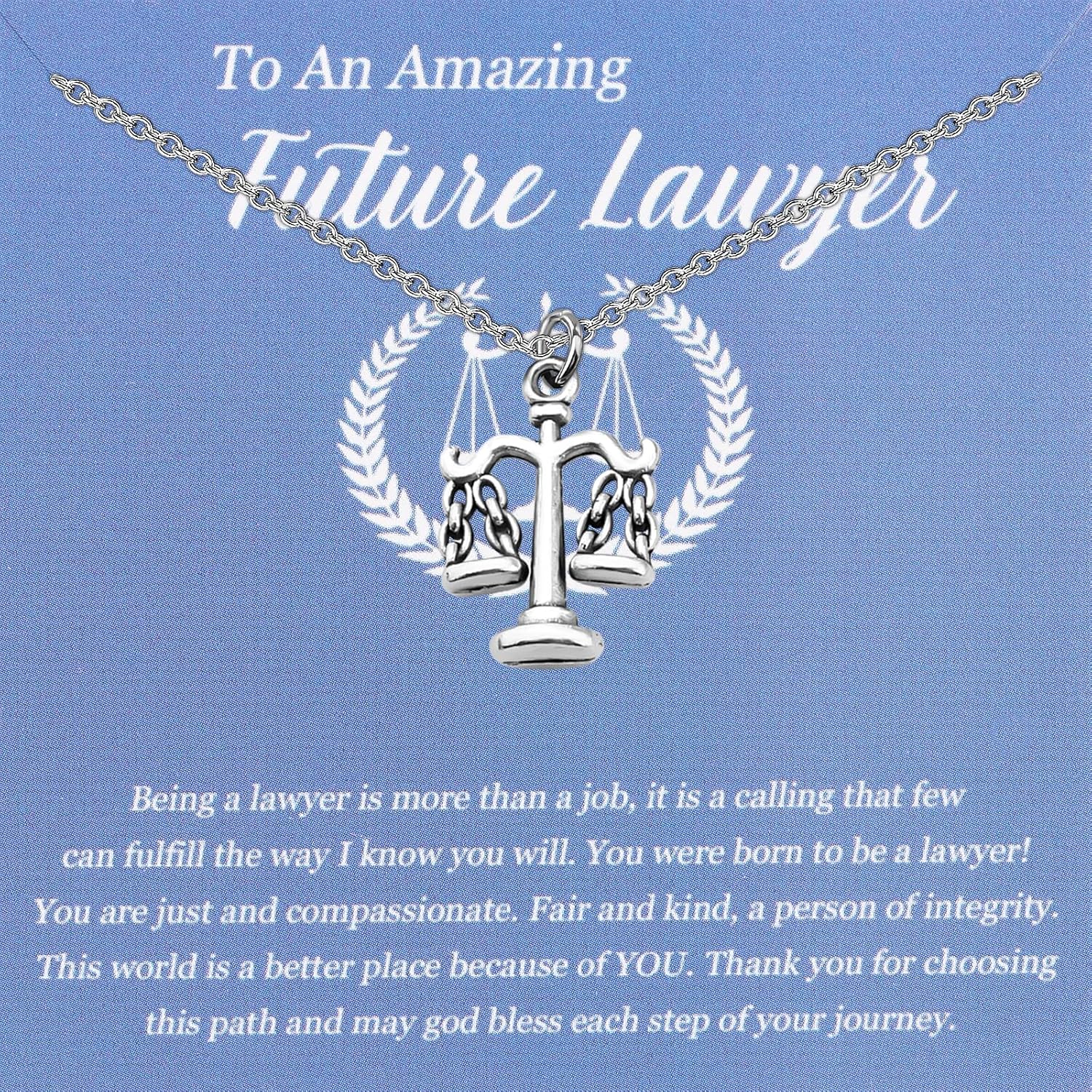 WSNANG Future Lawyer Gift New Lawyer Necklace/Bracelet Law Graduation Gift for Attorney Law