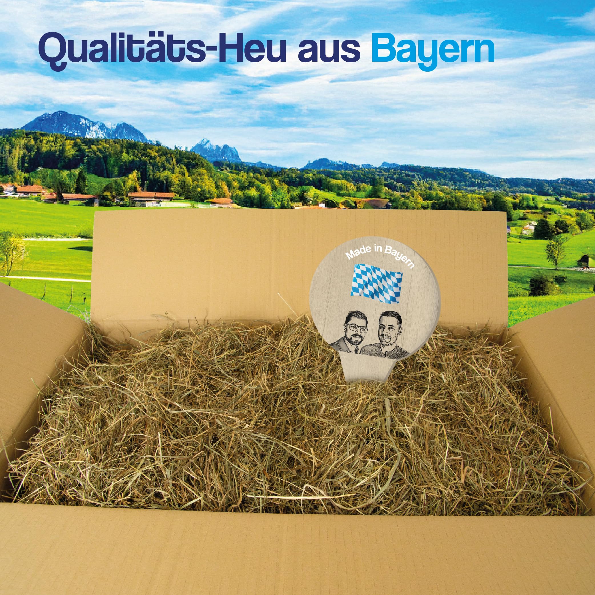 10 kg Heuballen - Kaninchen Heu für Meerschweinchen, Hamster und Hasen - Wiesenheu als Kleintierheu, auch geeignet als Deko Heu für Heu Deko - Heu Ballen direkt aus Bayern