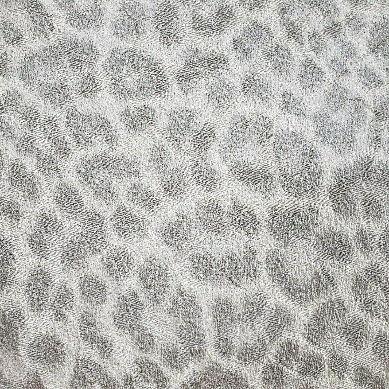 Portofino Italian Wallpapers Wallpaper Gray White Silver Metallic Textured Leopard Cheetah Animal Skin Fur 3D