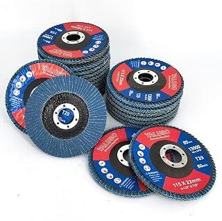 YALUSO Zirconia Flap Discs 4.5 Inch 80 Grit, T29 Grinder Grinding Disc Abrasive Sanding Wheels Bevel Type #29, 4-1/2" x 7/8", 20 Pack