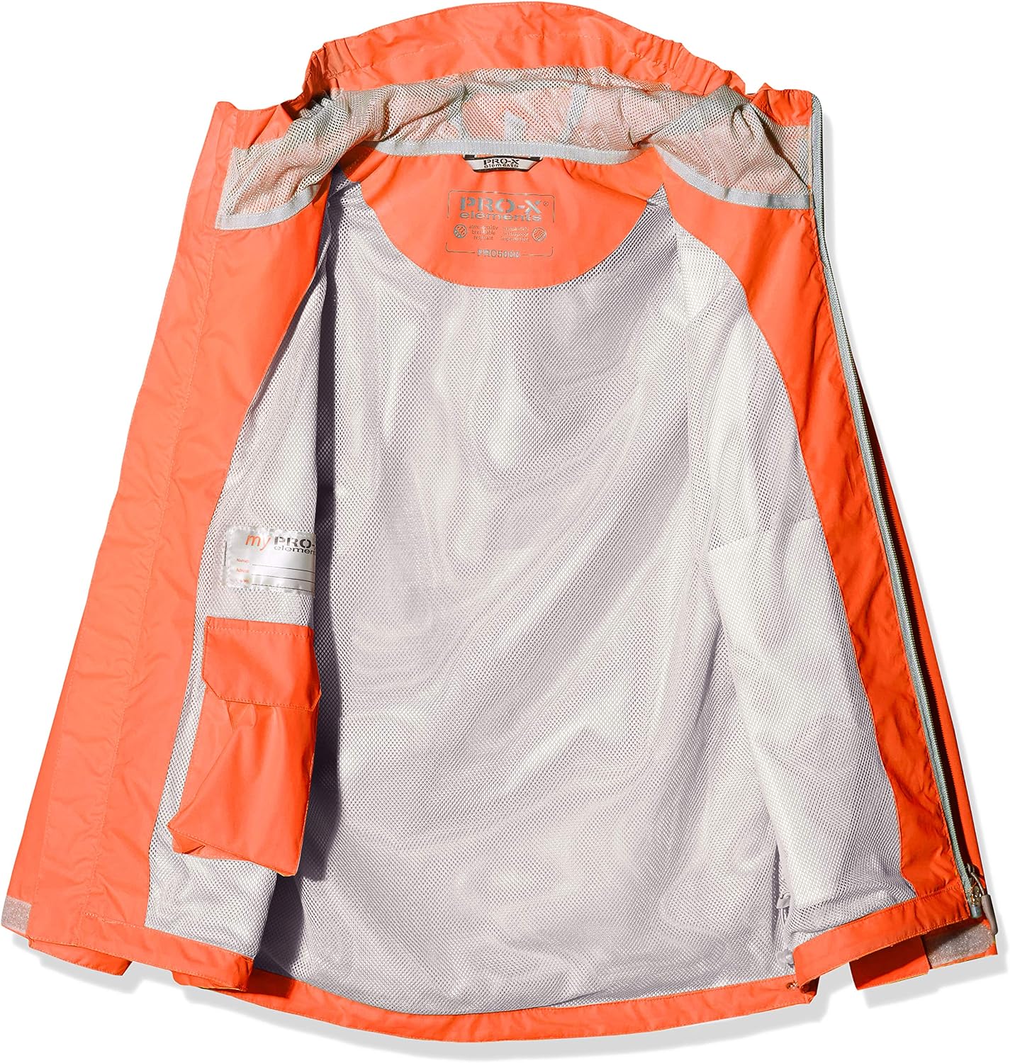 PRO-X elements Children's Unisex Anorak Raincoat, Neon Orange, 116, Waterproof, Modern Style