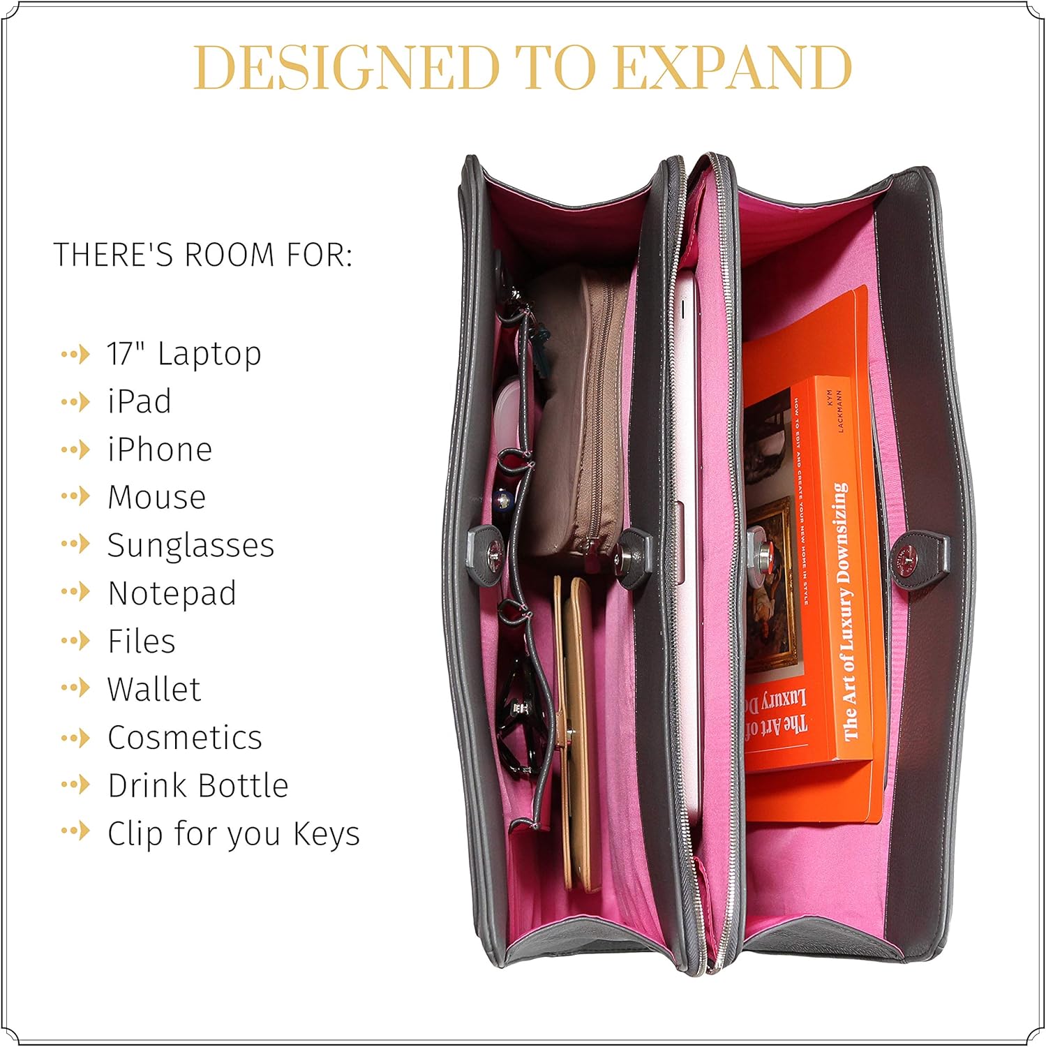 Best Quality 🔥 Laptop Bag for Women - 17 inch Handmade Luxury Computer Briefcase Shoulder Tote