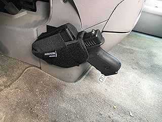 Universal Vehicle Mount Car Truck Conceal Ambidextrous Holster with Magazine Pouch (1 Holster) Adhesive-Backed Hook for Right and Left Hand Draw Fits Subcompact to Large Handguns 3.0 - Wholesale Holsters
