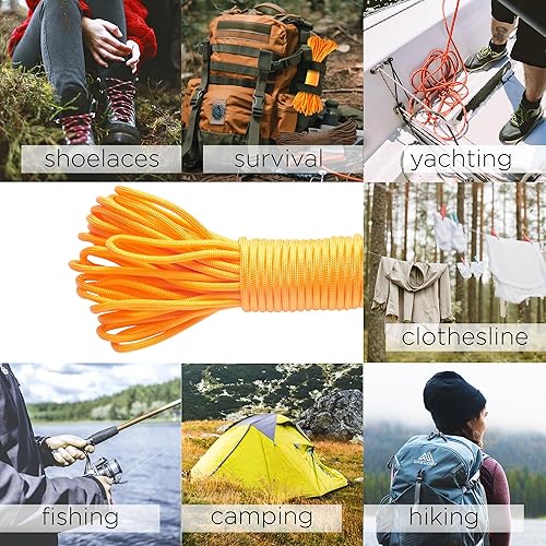 Vista 66 de TECEUM - Cuerda resistente 1000 de 1000 / 200 / 100 / 50 pies, más de 40 colores, cuerda para supervivencia y campamento, cuerda de nailon Patriot