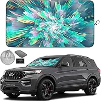 Vista 12 de Autoamerics Parasol de Parabrisas de Una Pieza - Parasol Cromado Líquido Plegable para Ventana Delantera de Auto para Carros SUV Camión - Protector