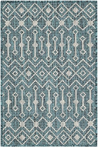 Vista 595 de Unique Loom Alfombra Colección enrejado Marroquí Celosía Transicional Interior y Exterior, Polipropileno Gris carbón/natural