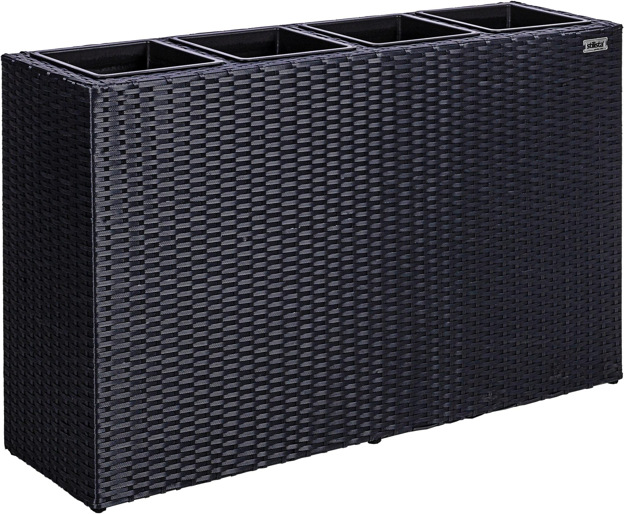 Casaria® Blumenkasten 4 Innentöpfe Polyrattan Herausnehmbar