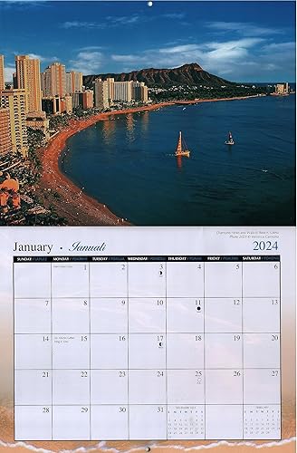 Miniatura 8 de Calendario hawaiano de 12 meses de Long's Hawaii 2024 con postal extra de paquete (Big Island)