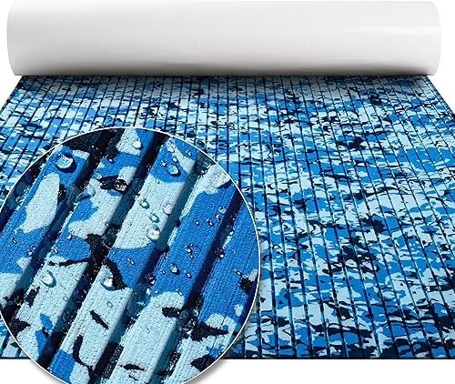 FOCEAN Suelo de lancha de espuma EVA para lancha, suelo marino de camuflaje autoadhesivo con patrón de diamand para barcos, yate, kayak, caravana,