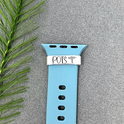 Miniatura 4 de POTS Medical Alert ID Watch Charm, Hand Stamped Tag for Smartwatch, Made of Lightweight Aluminum, Band Not Included