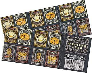 USPS Western Wear (Cowboy Hat, Belt Buckle, Cowboy Boot with Spur, Western Shirt) (Booklet of 20) Postage Forever Stamps 2021 Scott #5615-5618