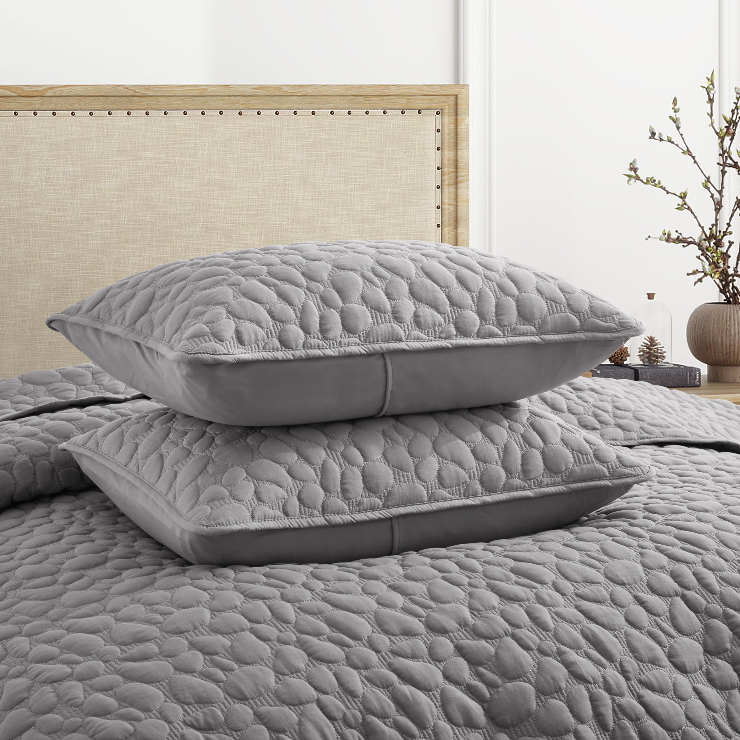 Grasixx - Set Di Biancheria Da Letto In Velluto Queen Size (238x228 Cm) Con 2 Federe - Trapunta Leggera Estiva, Copriletto Bohémien Patchwork - Morbido E Traspirante, OEKO-TEX