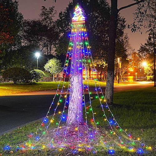 Guirnalda de luces de Navidad de 350 luces LED de 12 pies decoración de Navidad colgante de cascada luces de árbol para interiores y exteriores