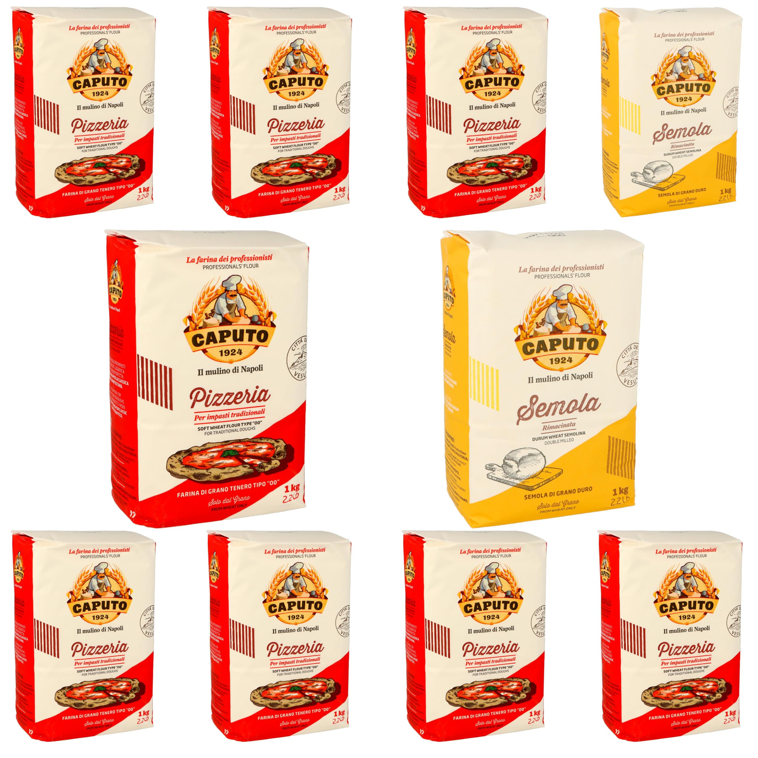 Molino Caputo Pizzamehl Set - 8kg Pizzeria und 2kg Semola