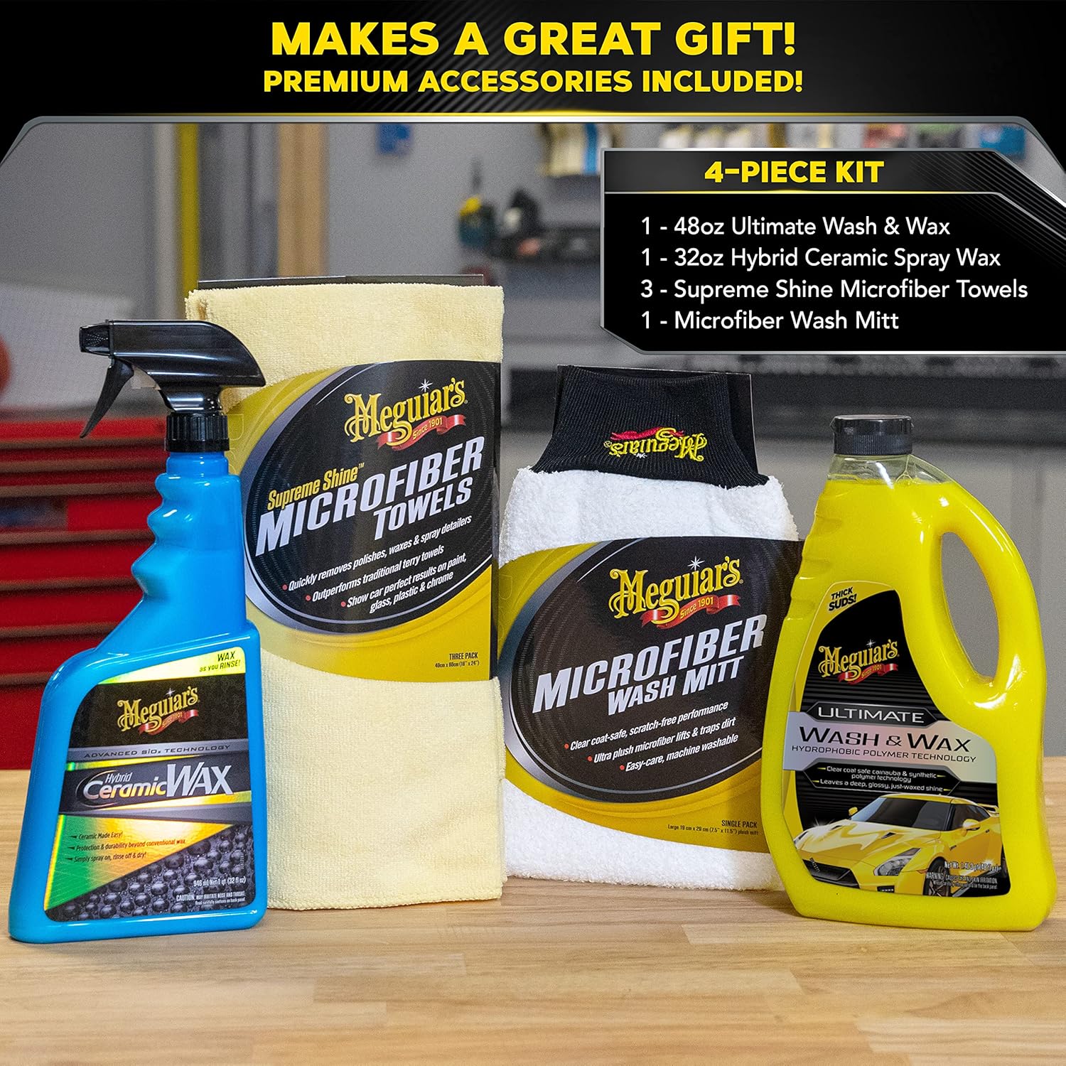 Meguiar's G55163 Premium Wash & Hybrid Ceramic Wax Kit