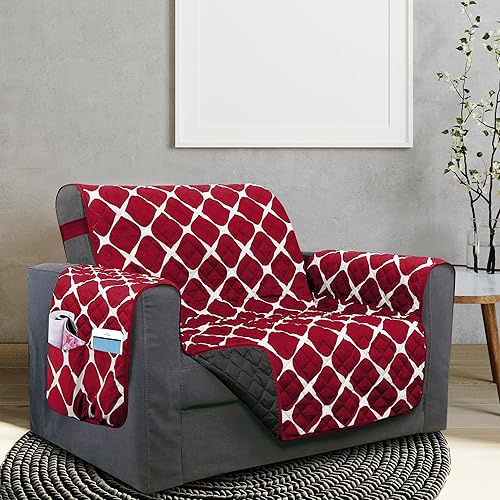 Miniatura 30 de Elegant Comfort Bloomingdale - Protectores acolchados para muebles, fundas reversibles de diseño sólido e impreso con correas elásticas y bolsillos