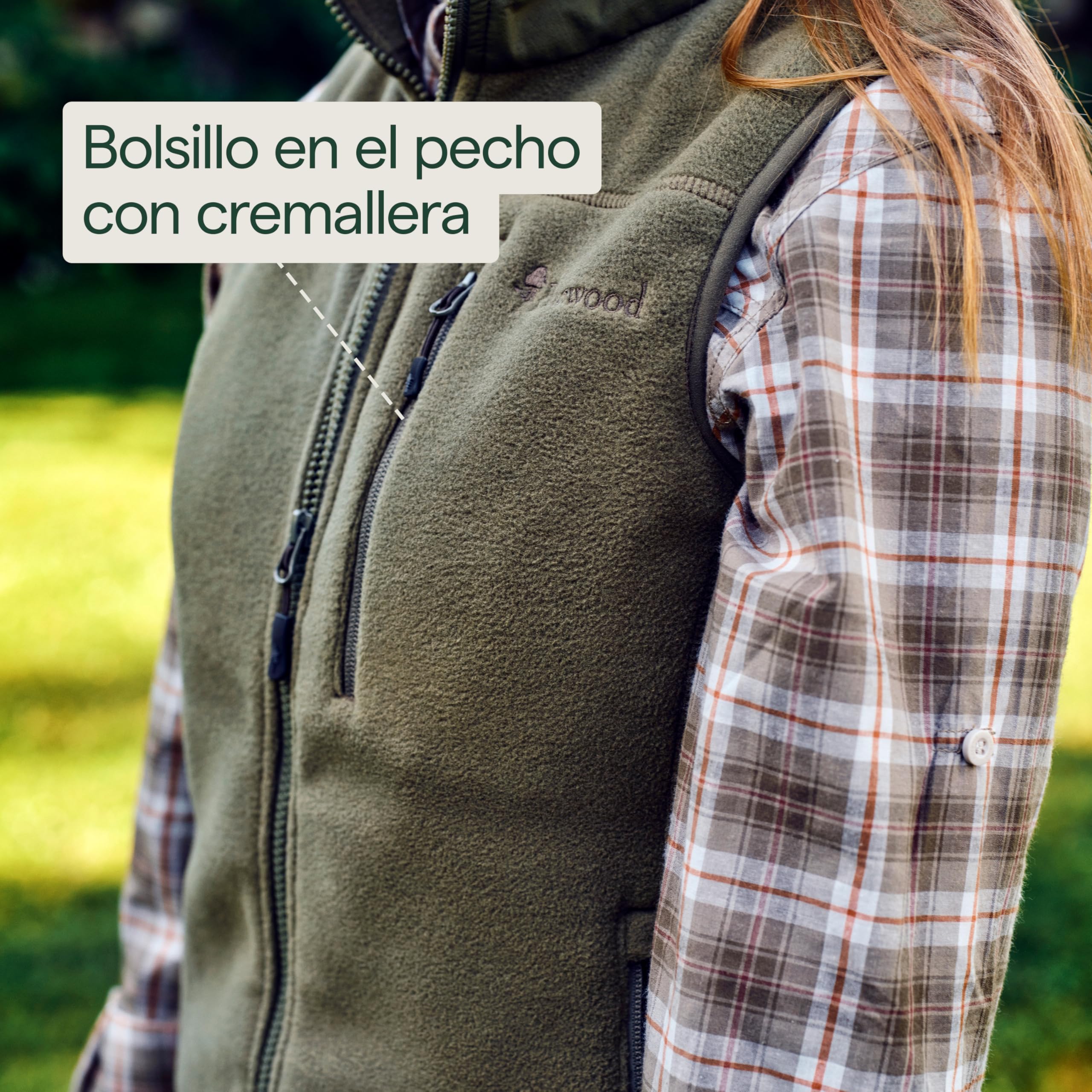 Pinewood Chaleco Forro Polar Mujer - Chaleco de Mujer de Forro Polar - Chaqueta Sin Mangas Mujer Fabricado 100% con Restos de Telas - Chaqueta Mujer Invierno para Caza y Senderismo al Aire Libre