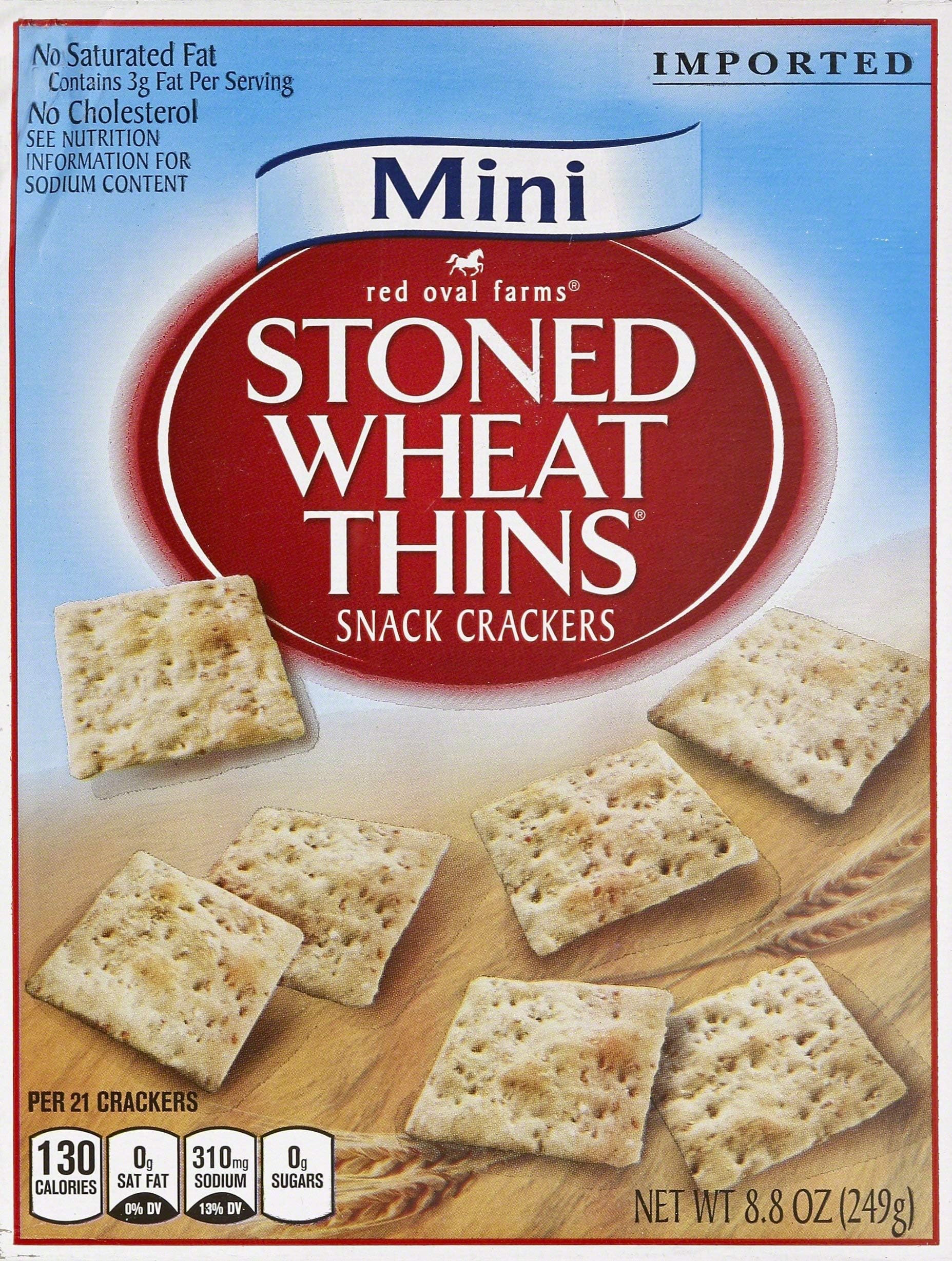 RED OVAL FARMS STONED WHEAT THINS STONED WHEAT SNACK CRACKER CRACKER BOX 8.8 OZ - 0044000035363