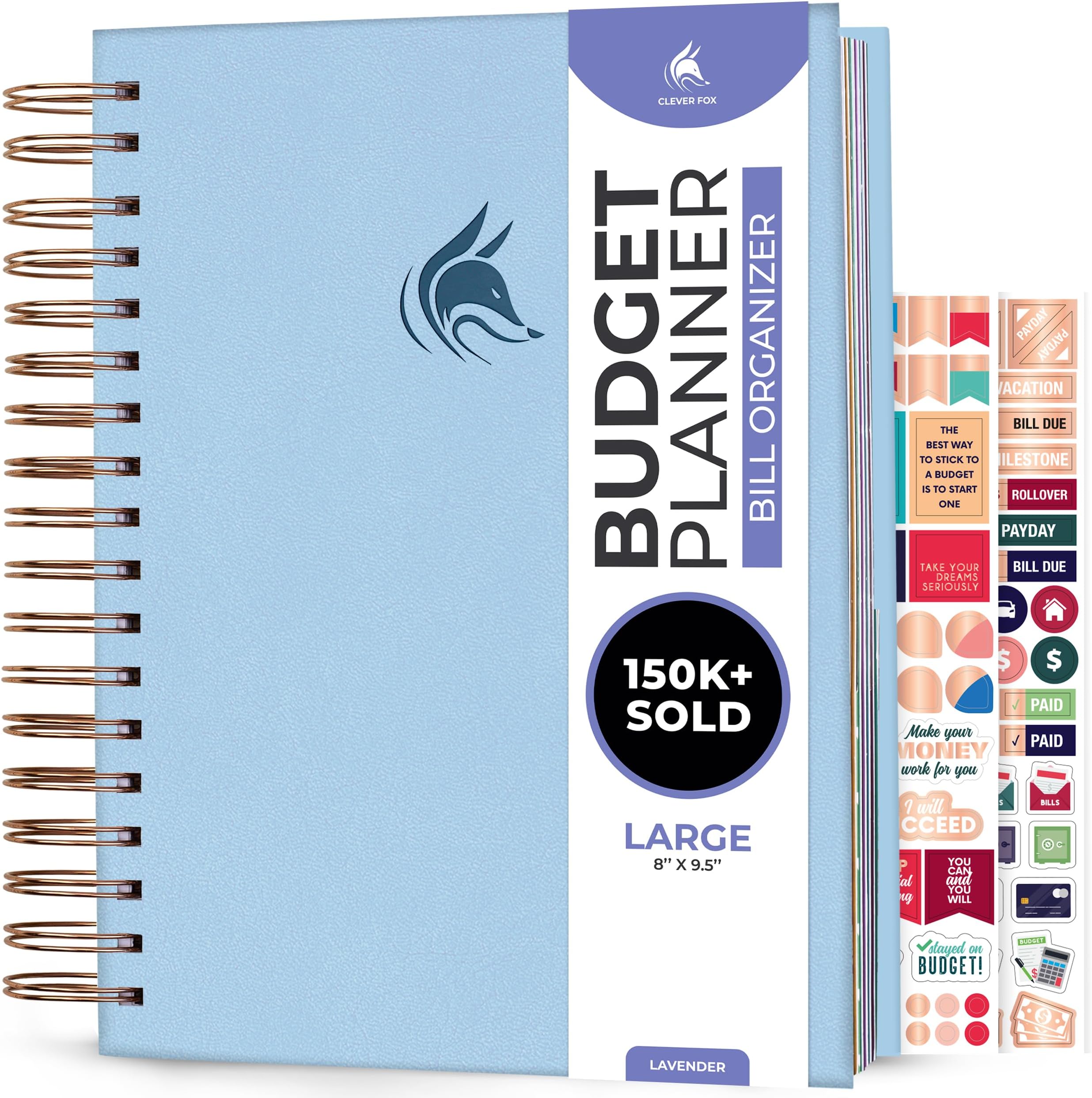 Budget Planner & Monthly Bill Organizer with Pockets. Expense Tracker Notebook, Budgeting Journal and Financial Planner Budget Book to Control Your Money. Large Size – Lavender