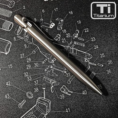 Miniatura 5 de Bastion Titanium Pen Plus 6 Gel Blue Ink Recambio | Perno ligero de metal de punta fina (0.020 in) para mujeres y hombres Set de regalo combinado