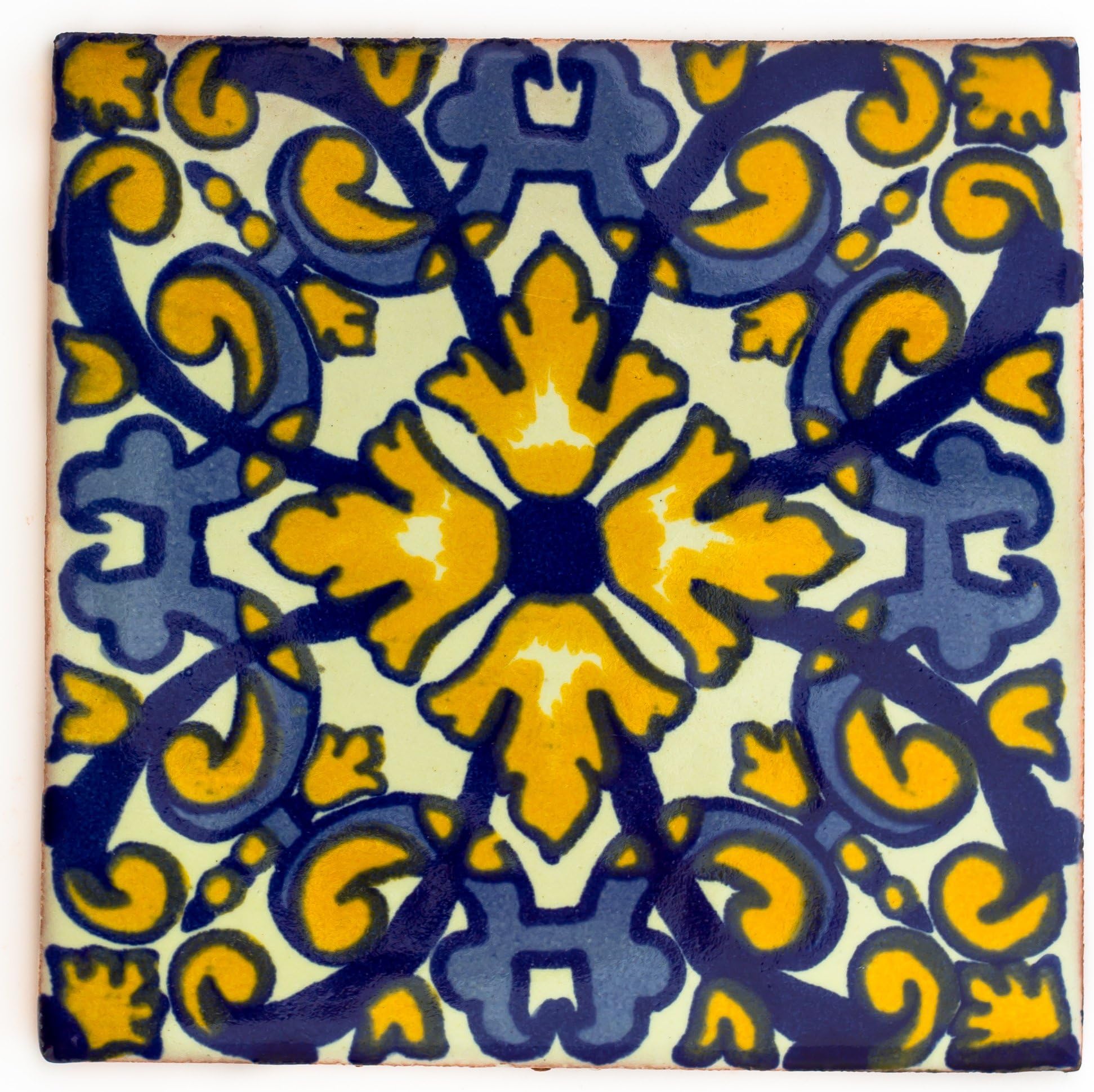 Ceramic Mexican Tile – 10.5cm- Handmade and Ethically Traded by Tumia LAC