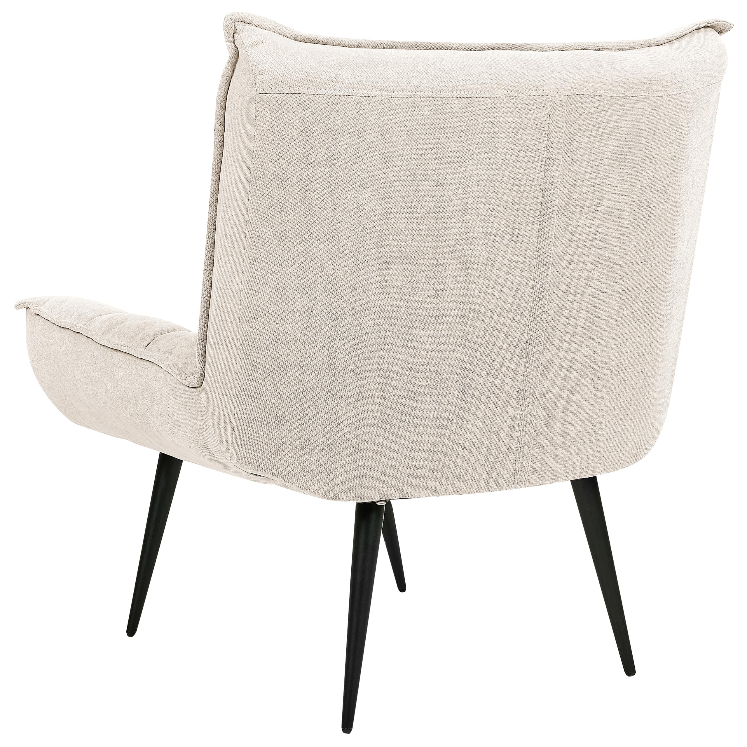 Beliani Sessel Stoff beige mit schwarzen Metallbeinen Dicker Polsterung Modern Alvesta
