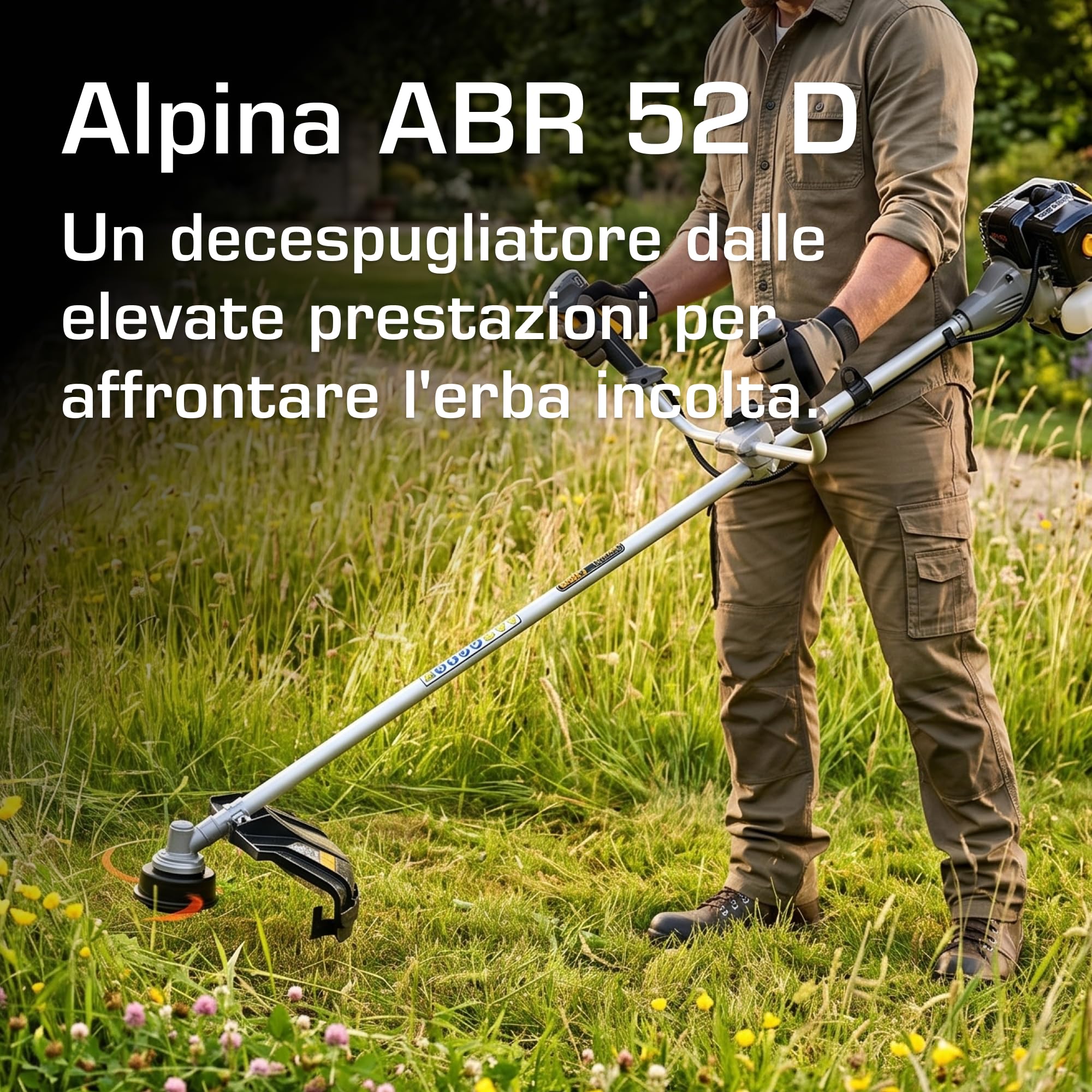 Alpina Decespugliatore benzina ABR 52 Italia con motore a benzina 51,7 cc