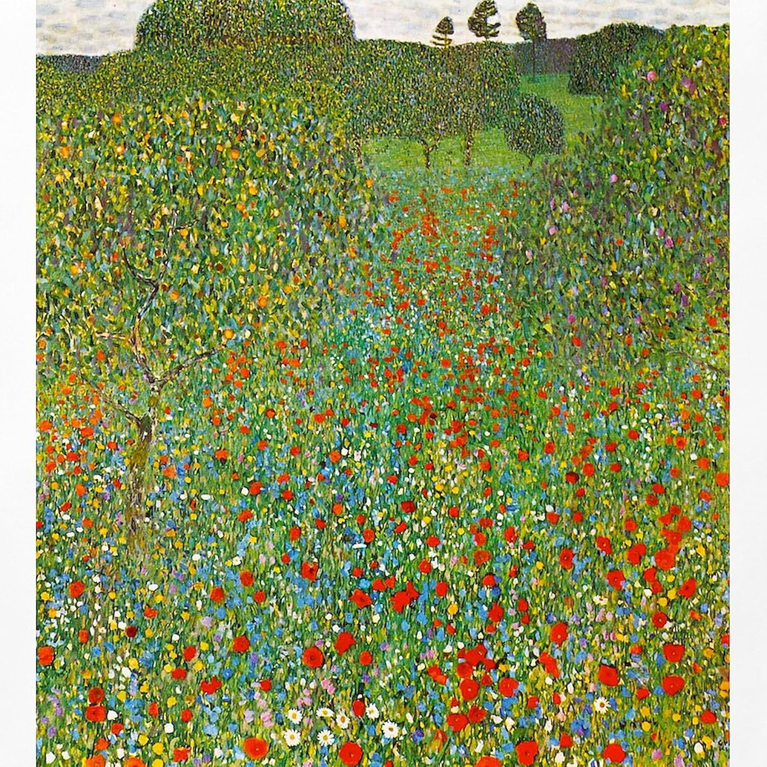 CafePress Gustav Klimt Poppy Field Digitally Printed Multicolor Apron