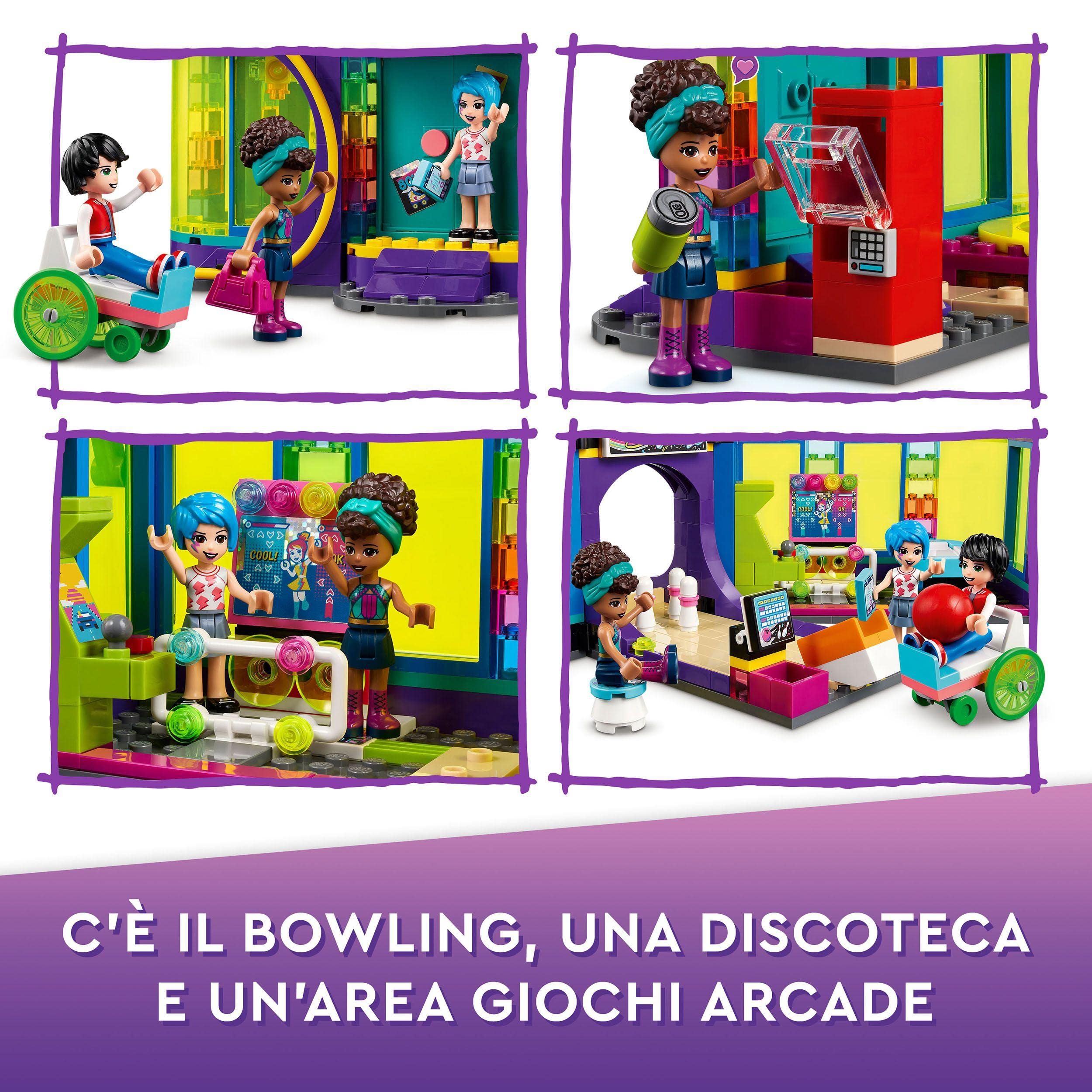 LEGO Friends Arcade Roller Disco, Set Costruzioni Discoteca, Mini Bambolina Andrea, Idea Regalo, Giochi per Bambine e Bambini dai 7 Anni 41708