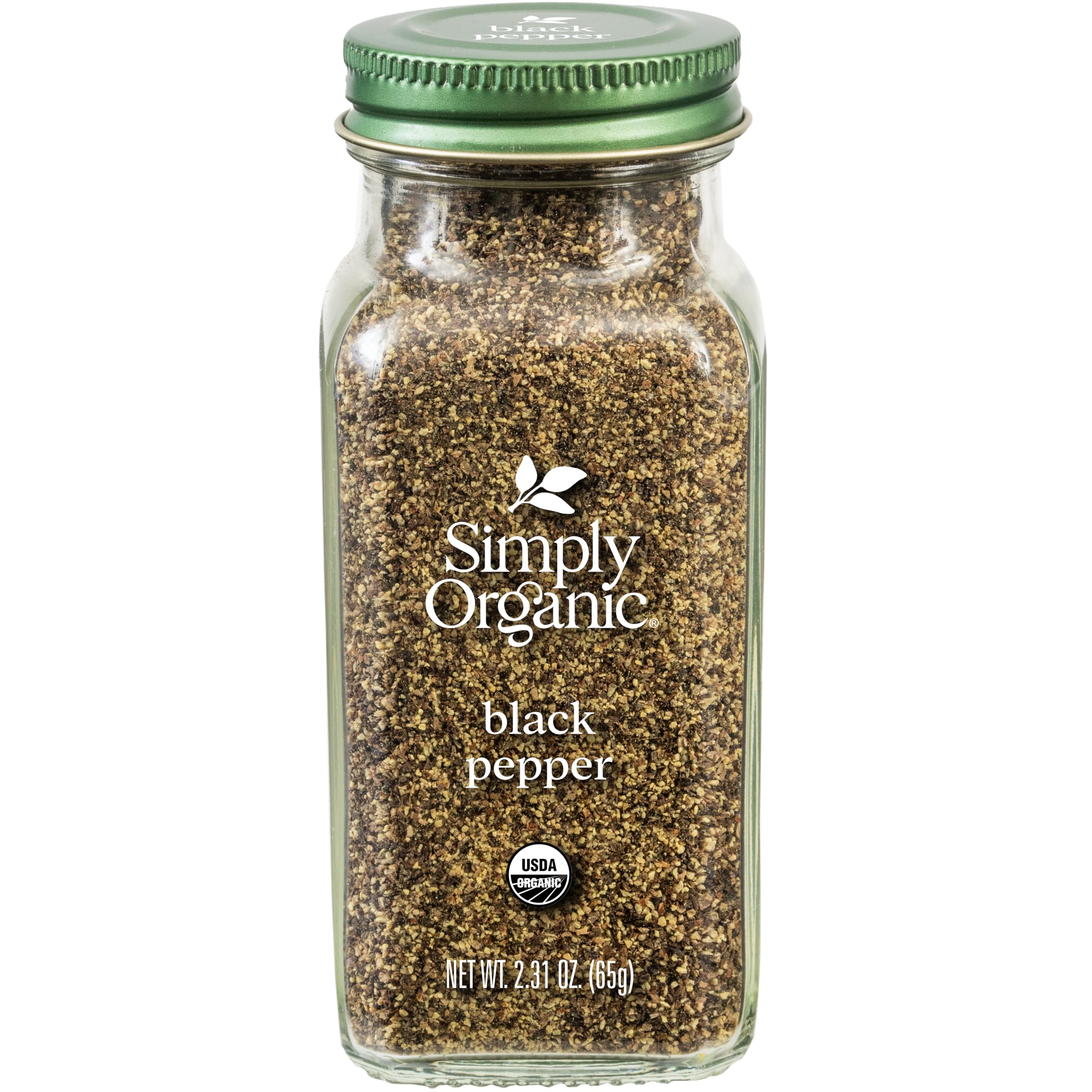 Simply Organic Ground Black Pepper, 2.31-Ounce Jar, Medium Ground Pepper, Certified Organic, Kosher, Potent Pepper TasteUSDA Organic