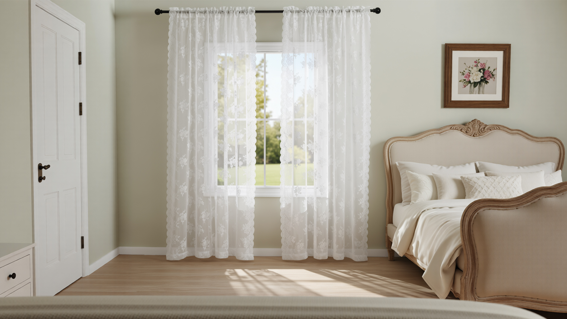 Amazon.com: Kotile Lace Curtains 84 Inches Long 2 Panels, W52 x