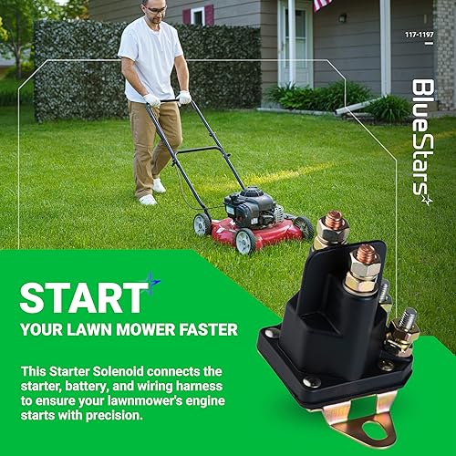 Miniatura 3 de BlueStars Solenoide de arranque de 12 V y 4 terminales 117-1197 – Compatible con Exmark Toro Timecutter SS5000 Z4200 SS4225 SS4235 Cero Giro