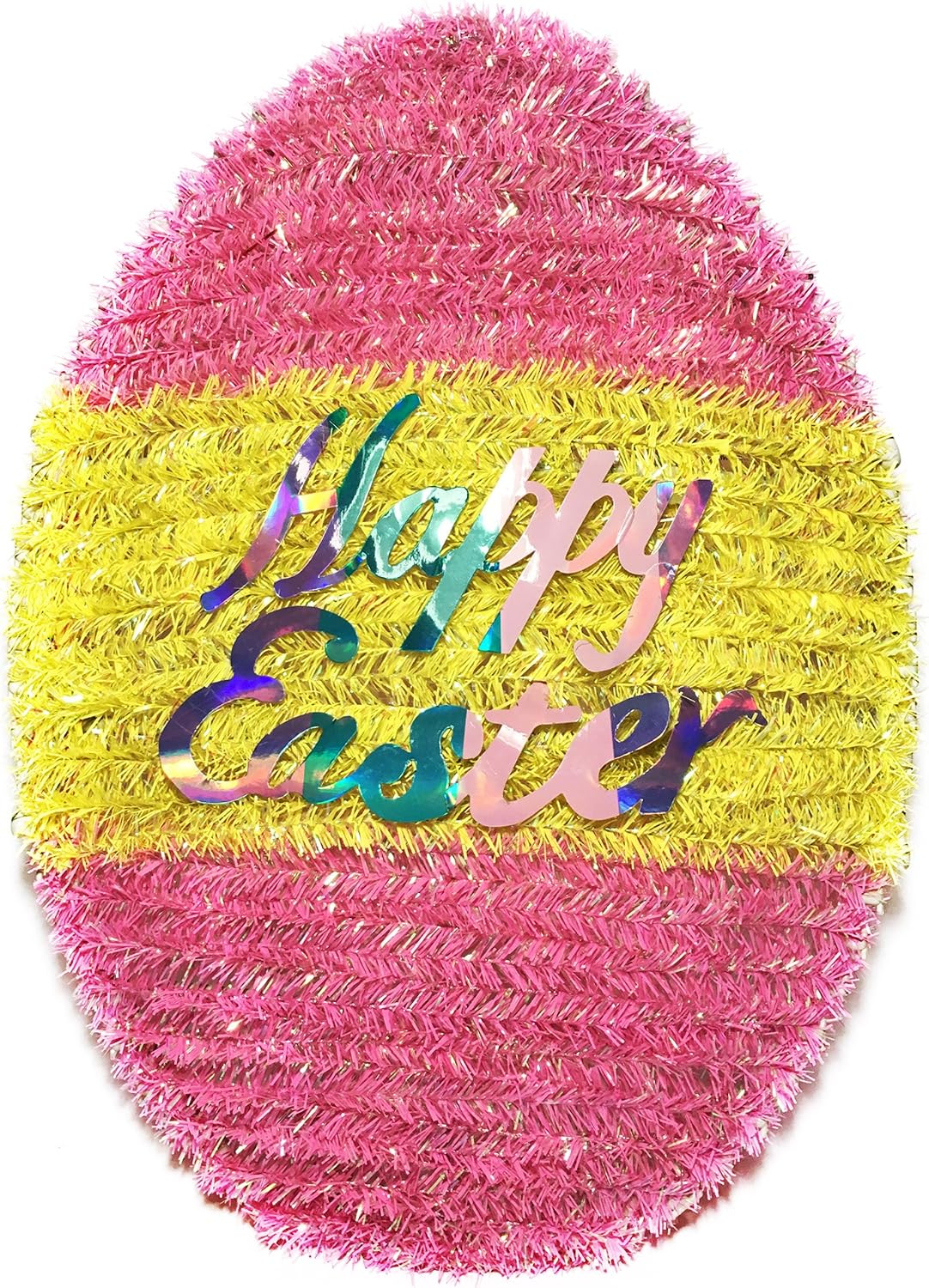 Brite Star 8 x 12 inch Lighted Easter Egg Tinsel Frame, Multi/Iridescent